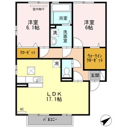 カサグランデ曙（Ｄ）の物件間取画像